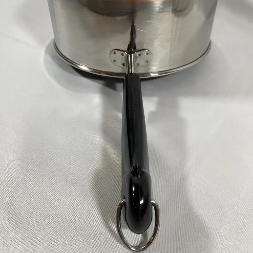 Revere Ware Copper Bottom 2 Qt Saucepan Steamer & Lid Clinton 95 h Stainless USA